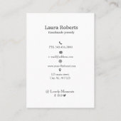 水彩紫色の花模様イヤリング表示 名刺 (裏面)