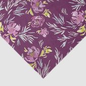 水彩紫色の花模様包み紙 薄葉紙 (詳細)