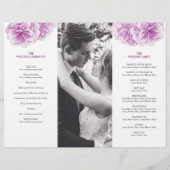 水彩紫色の花結婚の3つ折り チラシ (裏面)