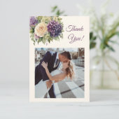 水彩紫色の花結婚- サンキューカード (スタンド正面)
