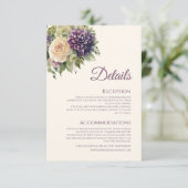 水彩紫色の花花束結婚の –  エンクロージャーカード (スタンド正面)