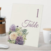 水彩紫色の花花束結婚の –  台座サイン (インサイチュ)