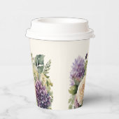 水彩紫色の花花束結婚の –  紙コップ (右)