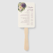 水彩紫色の花花花束 – 結婚式 プログラム- ハンドファン (裏面)