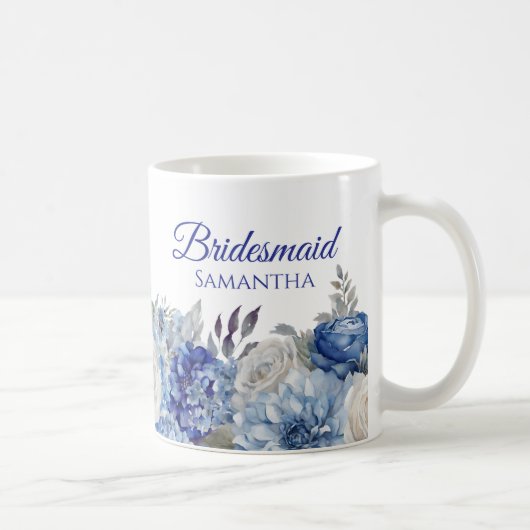 水彩紫色の花花花花花花花花花花花花束花嫁ギフト – コーヒーマグカップ (右)