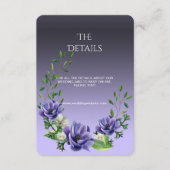 水彩紫色の花詳細エンクロージャカード エンクロージャーカード (正面)