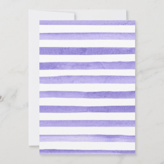 水彩紫色の花金ゴールドフレーム甘い16 サンキューカード (裏面)