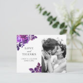 水彩紫色の花。フローラ結婚の感謝していお前 ポストカード (スタンド正面)