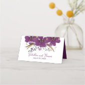 水彩紫色の花 プレイスカード (裏面)