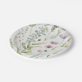 水彩紫色の花 ペーパープレート (アングル)