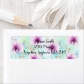 水彩紫色の花 ラベル (インサイチュ)
