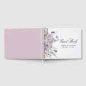 水彩紫色の花。ラベンダーフローラ結婚ズ ゲストブック (全面)