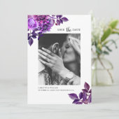 水彩紫色の花。薄紫フローラ写真 セーブザデート (スタンド正面)