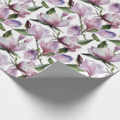 水彩紫色の薄紫の花のパターン ラッピングペーパー (角)