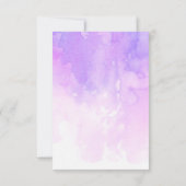 水彩紫色の薄紫スクリプト書結婚の 出欠カード (裏面)