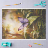 水彩紫色の蝶サンセットデクページ 薄葉紙 (クラフト)