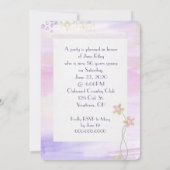 水彩紫色の誕生日パーティーフォトフレーム 招待状 (裏面)