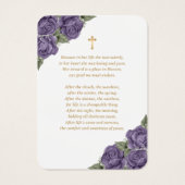 水彩紫色の追悼式祈りの言葉カード (裏面)