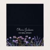 水彩紫色の野草草折り畳み 名刺 (外部フラット)