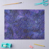 水彩紫色の金ゴールド星 薄葉紙 (クラフト)