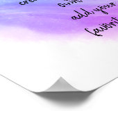 水彩紫色の青は引用文を加え絵を描る ポスター (角)