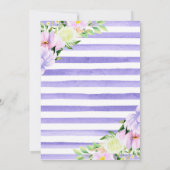 水彩紫色の魔法の花の卒業 招待状 (裏面)