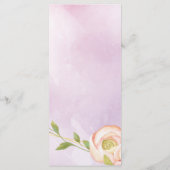 水彩紫色シックフローラ結婚メニュー プログラム (裏面)