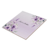 水彩紫色フローラセラミックタイル タイル (側面)