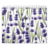 水彩紫色ラベンダーの花2026 カレンダー (カバー)