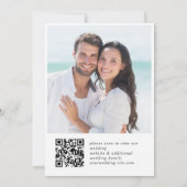 水彩紫色ラベンダーフィールド結婚の写真QR 招待状 (裏面)