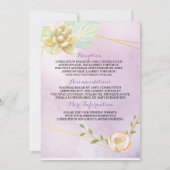 水彩紫色优雅花卉 招待状 (正面)