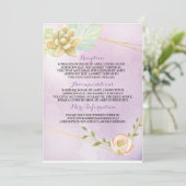 水彩紫色优雅花卉 招待状 (スタンド正面)