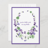 水彩紫色堇菜花環 思いのまま ポ ポストカード (正面/裏面)
