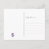 水彩紫色堇菜花環 思いのまま ポ ポストカード (裏面)