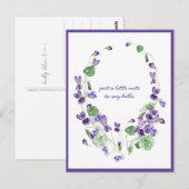 水彩紫色堇菜花環 思いのまま ポ ポストカード (正面/裏面)