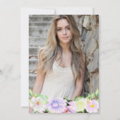 水彩紫色夏季花卉 quinceañera 招待状 (裏面)