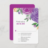 水彩紫色彩の鮮やかの開花 | RSVP (正面/裏面)