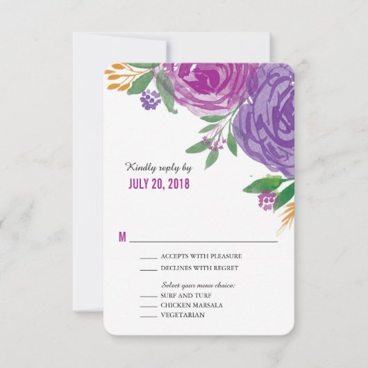 水彩紫色彩の鮮やかの開花 | RSVP (正面)