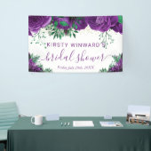 水彩紫色玫瑰婚前歡迎派對 横断幕 (トレードショー)