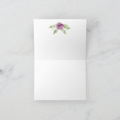 水彩紫色玫瑰綠植感謝卡 サンキューカード (内部)