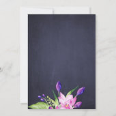 水彩紫色粉色优雅花卉生日派对 招待状 (裏面)