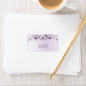 水彩紫色花卉地址标签 ラベル (インサイチュ)