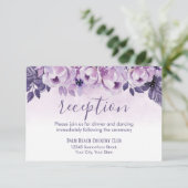 水彩紫色花卉婚礼会場 招待状 (スタンド正面)