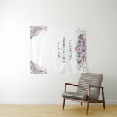 水彩紫色花卉婚礼写真背景 タペストリー (インサイチュ(横))