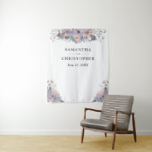 水彩紫色花卉婚礼写真背景 タペストリー (インサイチュ)