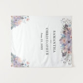 水彩紫色花卉婚礼写真背景 タペストリー (正面(横))