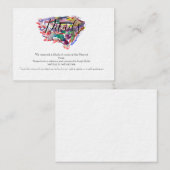 水彩紫色花卉婚礼细节卡 エンクロージャーカード (正面/裏面)