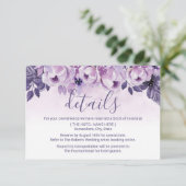 水彩紫色花卉婚礼详情 招待状 (スタンド正面)