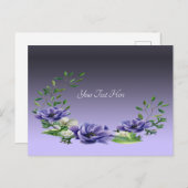 水彩紫色花卉明信片 ポストカード (正面/裏面)