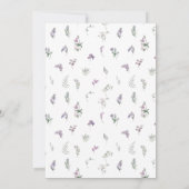 水彩紫色花卉花環 ボヘミアンスタイルのウェディング 招待状 (裏面)